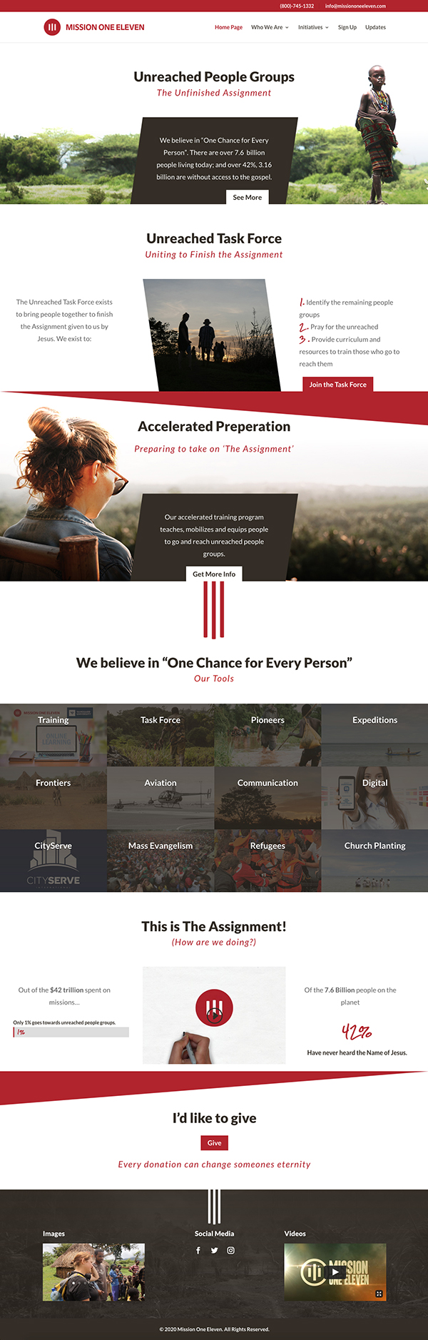 New website designed and developed for Mission One Eleven's new website design and development.