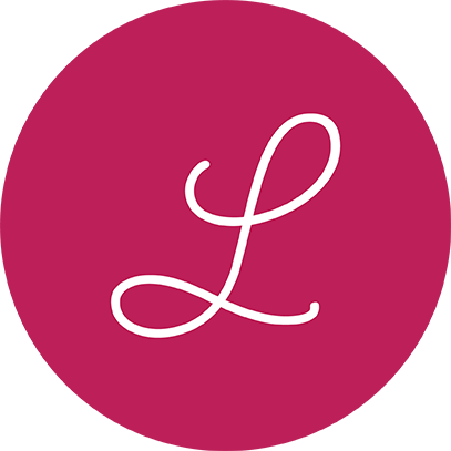 Liset Alanis Designs circular logo with only a L.